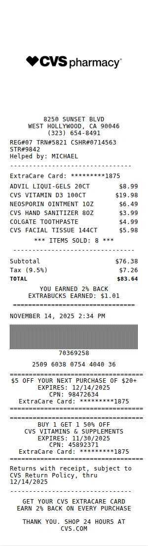 Generate Walmart Receipt - ReceiptMake template