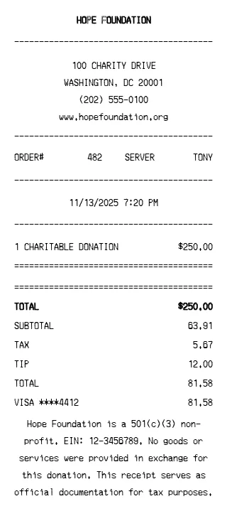 Donation Receipt