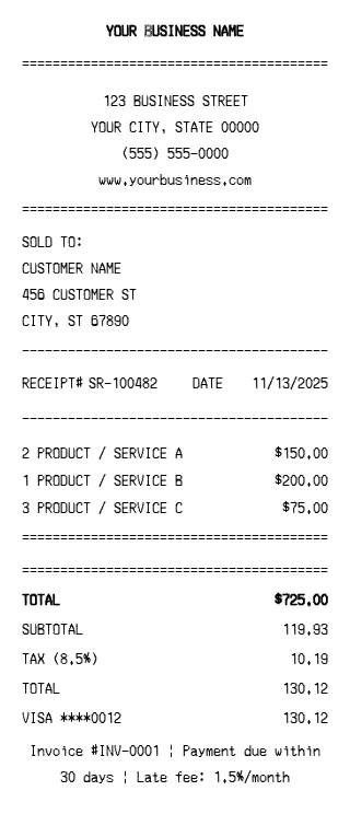 Invoice Receipt